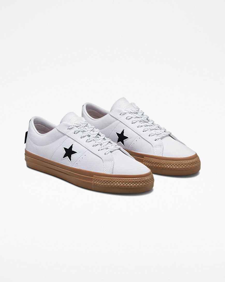 Dámské Skate Boty Converse One Star Pro Cordura Platene Bílé Černé | CZ EIGN49